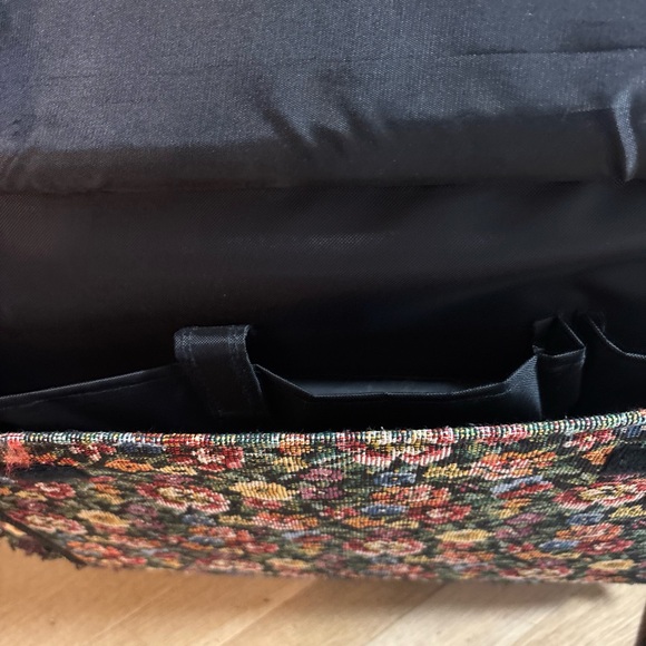 Vintage Tapestry Sewing Machine Rolling Luggage Trolley Bag Case Tote XL Roomy! - Picture 5 of 13